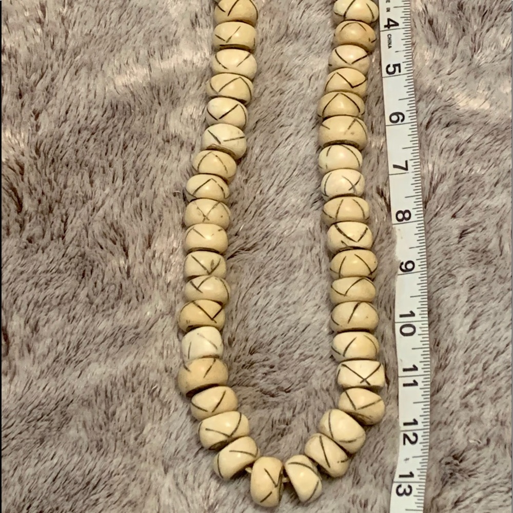 (1) Large Full Strand Vintage Bone Beads Necklace - Picture 3 of 7